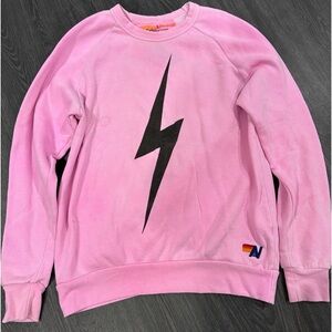Aviator Nation bolt sweatshirt size small pink